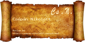 Csépán Nikolett névjegykártya